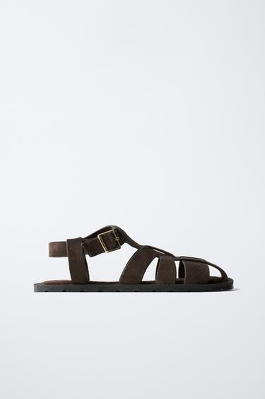 SANDALE STIL GAFORRE LËKURE - Kafe nga Zara