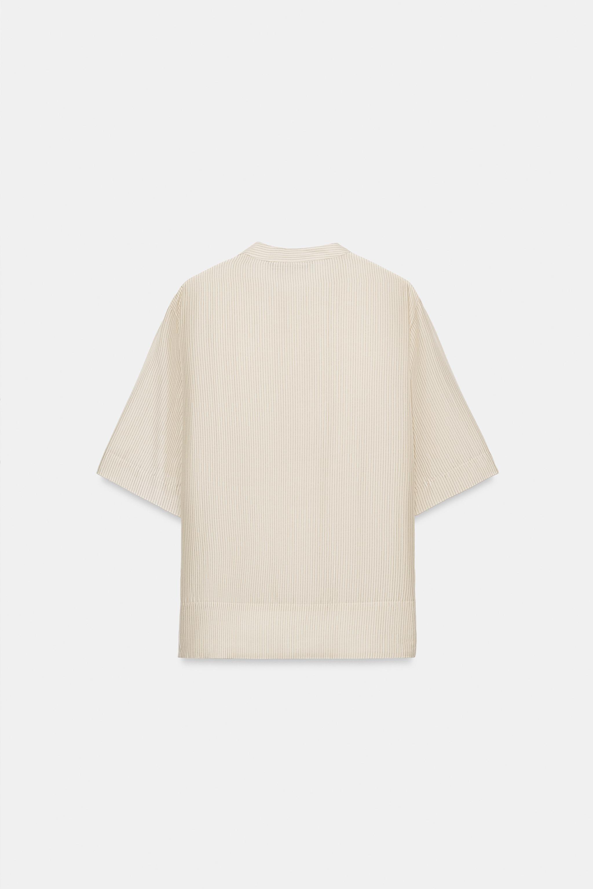 Zara ZW COLLECTION KISA KOLLU DÖKÜMLÜ BLUZ görsel 7
