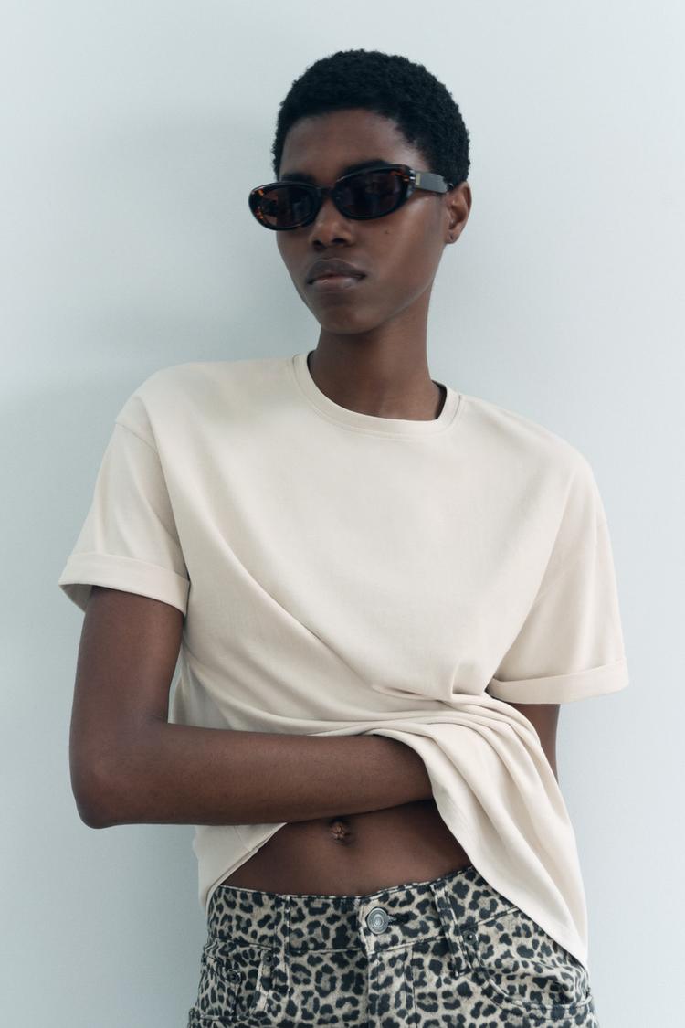 Camisetas Mujer Camiseta Beige Zara Camisa Sueters Mujer Zara