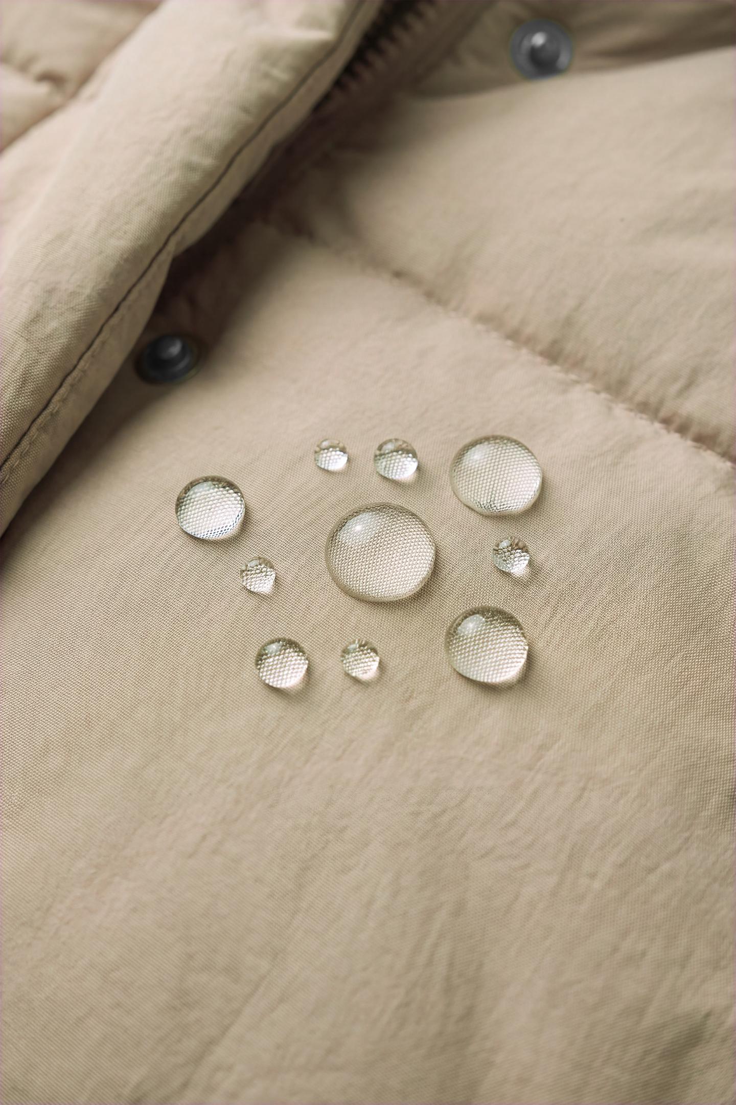 Детская куртка Zara Water-Repellent Thermal 50/50 Down and Feather with Detachable Faux Fur Hoodie, цвет: Бежевый — фото 10
