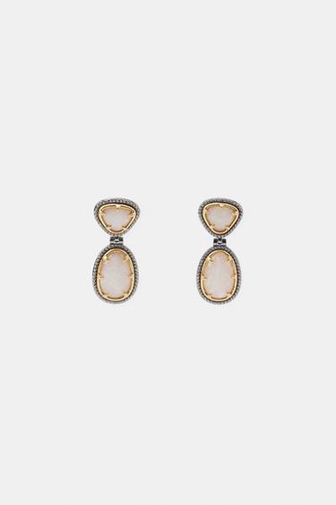 SHINY STONE EARRINGS — Gold / Silver 2
