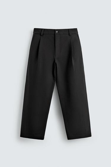 BALLOON FIT PLEATED TROUSERS - Black by Zara