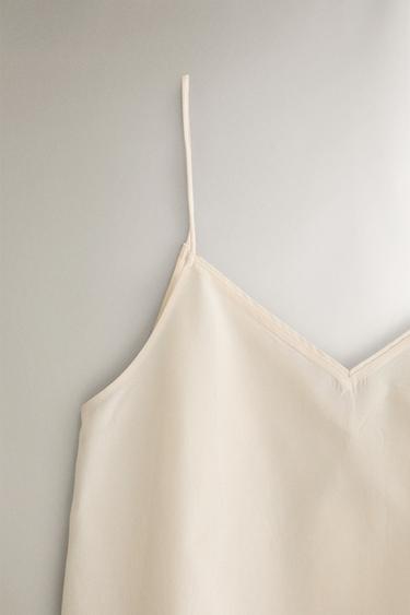 TOP SOIE COTON - Écru de Zara - Image 2