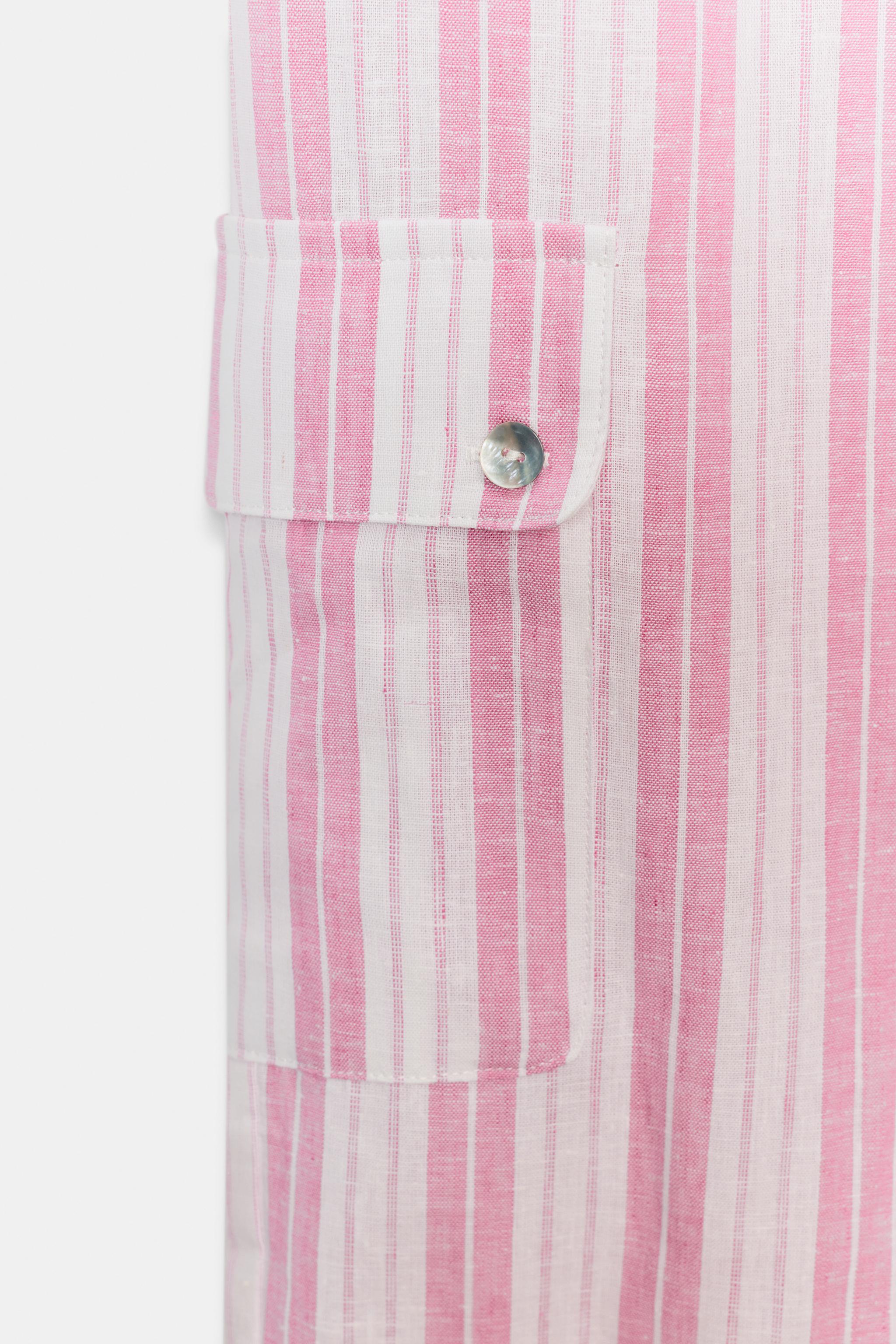 Женские брюки Zara STRIPED RUCHED PANTS — фото 5