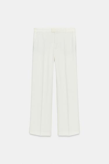 ZW COLLECTION STRAIGHT-LEG TROUSERS - Ecru by Zara