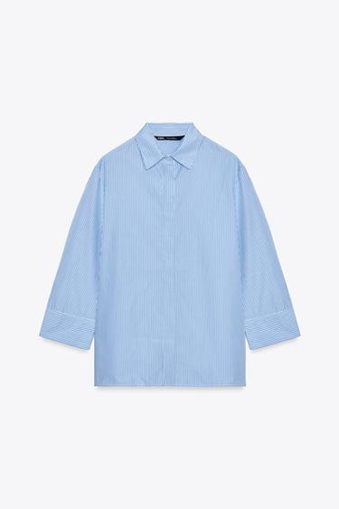 Zara ZARA WOMAN COLLECTION - White / Sky blue
