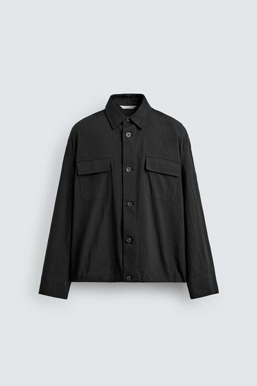 Zara 輕質紋理夾克 - 黑色 - 圖片 0