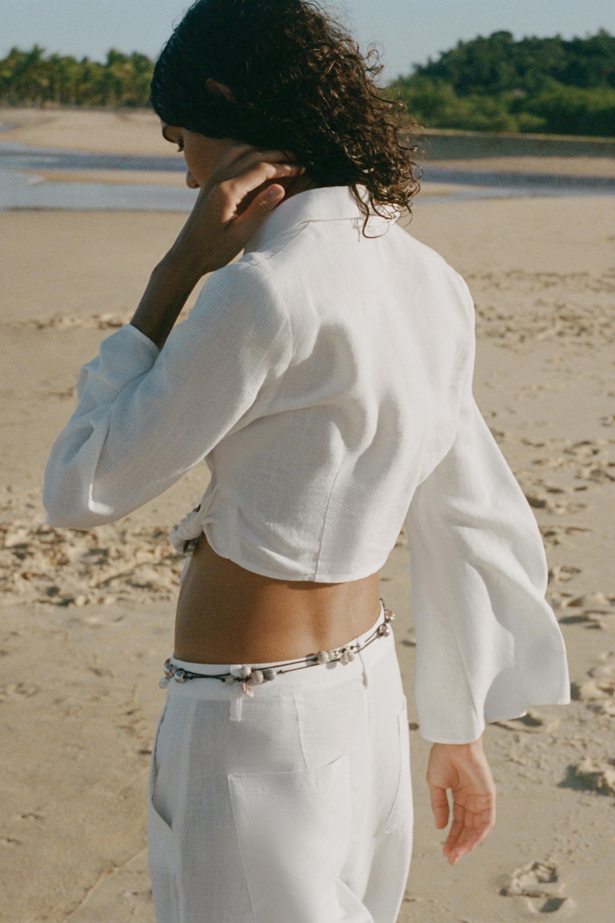 RUSTIC BUCKLE TOP - Oyster-white | ZARA United States