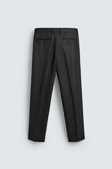 PANTALON DE COSTUME EN TWILL DE LAINE AARON LEVINE X ZARA - Gris foncé de Zara - Image 6