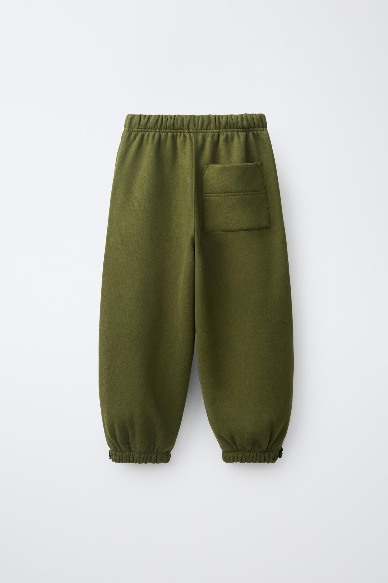 SPORTY JOGGER PANTS WITH STOPPERS — Green