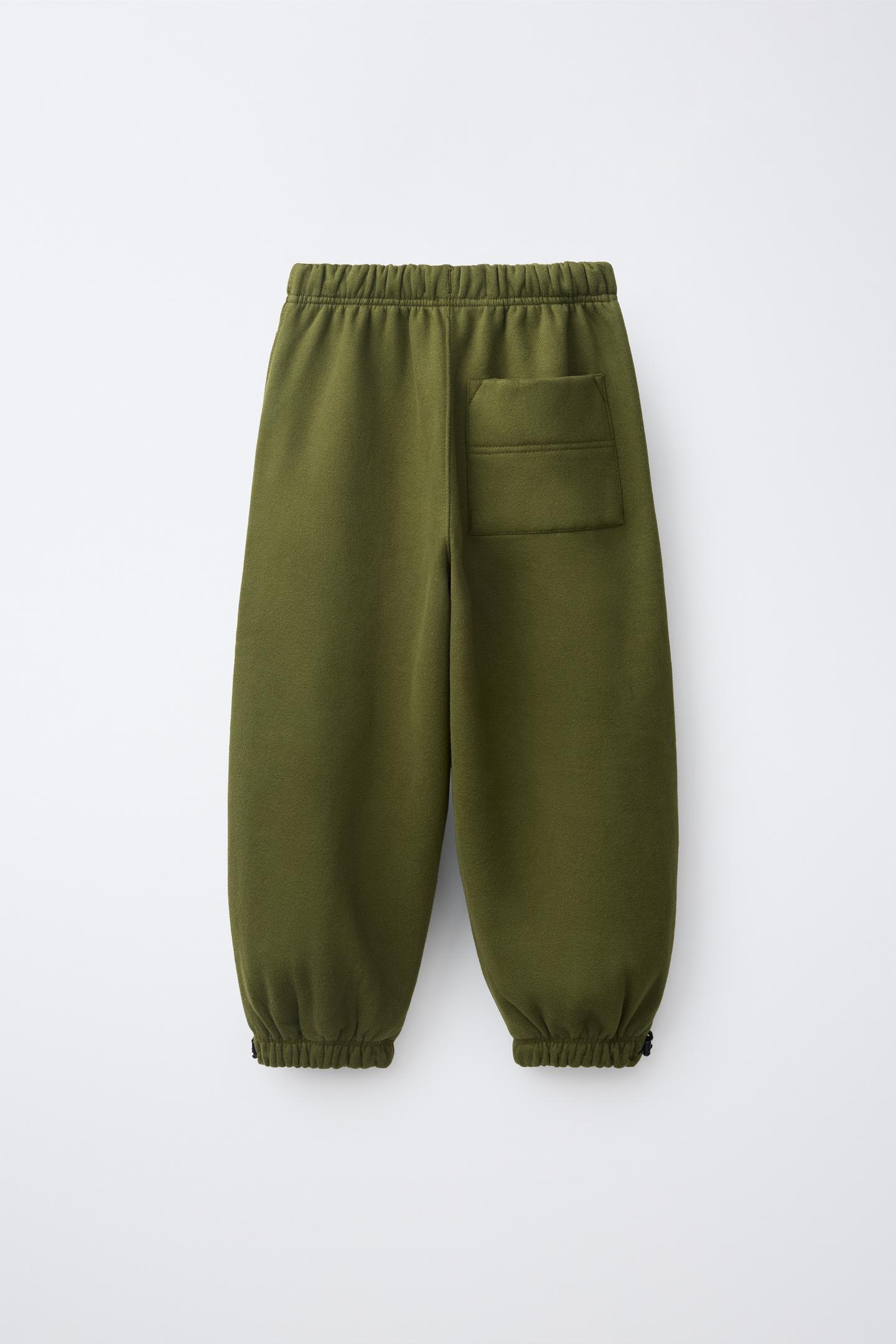Детские брюки Zara Sporty Jogger with Stoppers, цвет: Зелёный — фото 2
