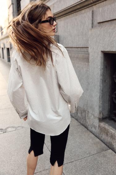 CHECK SHIRT WITH BOW - brown/white by Zara - Image 4