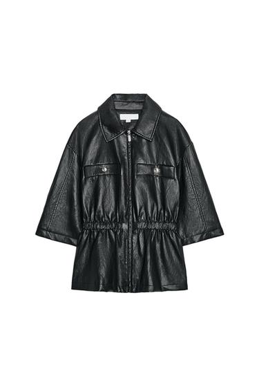 CHAQUETA EFECTO PIEL - Negro de Zara