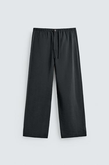 بنطلون مريح وناعم - أسود by Zara