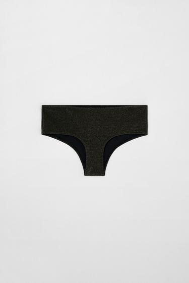 سروال بكيني بلمعة KATE MOSS X ZARA - ذهبي by Zara