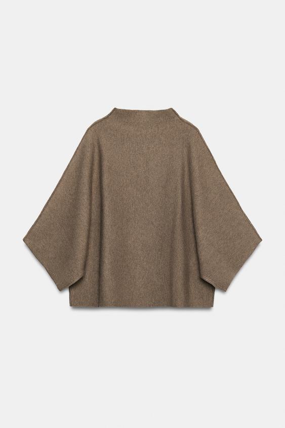 PULL EN MAILLE À MANCHES LARGES - Caramel de Zara - Image 6