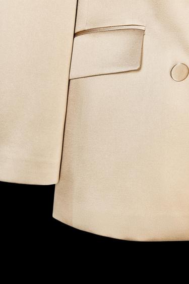 SATIN DOUBLE-BREASTED BLAZER - Mink by Zara