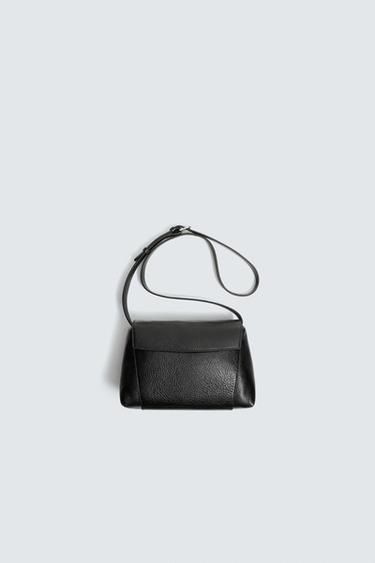 КОЖАНАЯ СУМКА С ПЛЕЧЕВЫМ РЕМНЕМ M — Черный от Zara