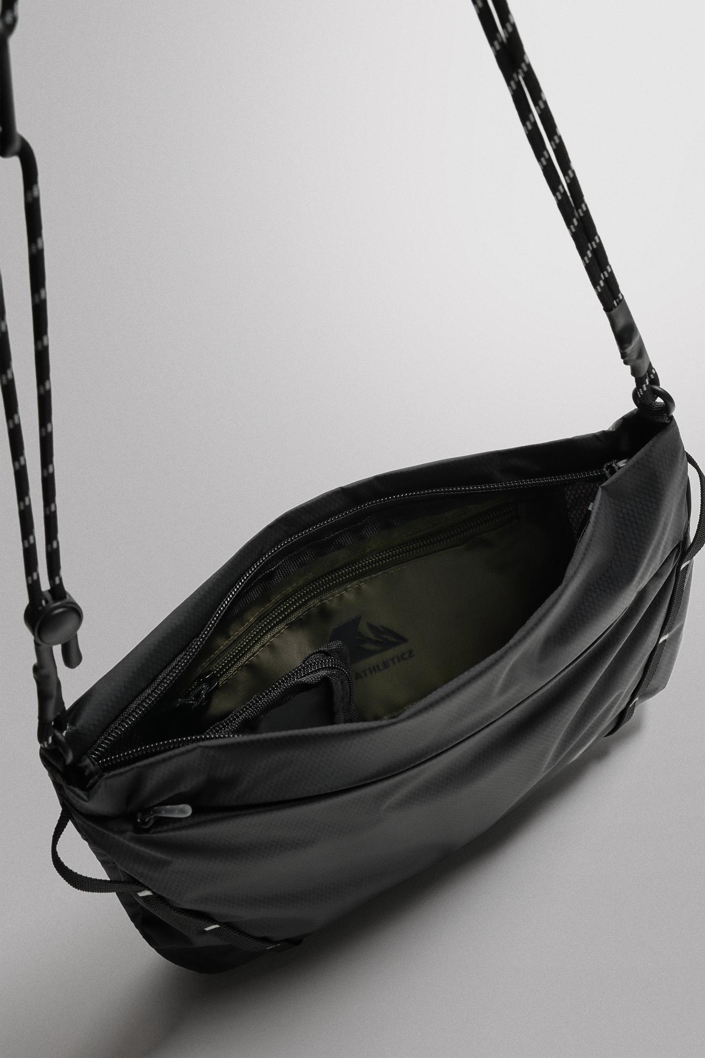 Мужская сумка Zara Foldable Sporty Crossbody, цвет: Чёрный — фото 4