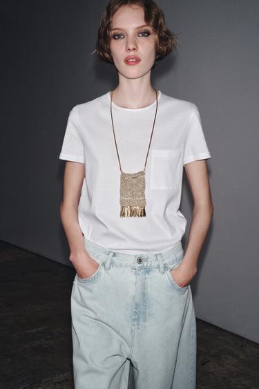 MERCERISED COTTON T-SHIRT - White by Zara - Image 0