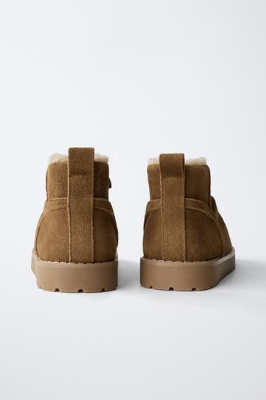 LINED LEATHER BOOTS - Brown by Zara - Image 4