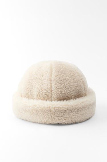 FAUX SHEARLING HAT - Ecru by Zara - Image 2