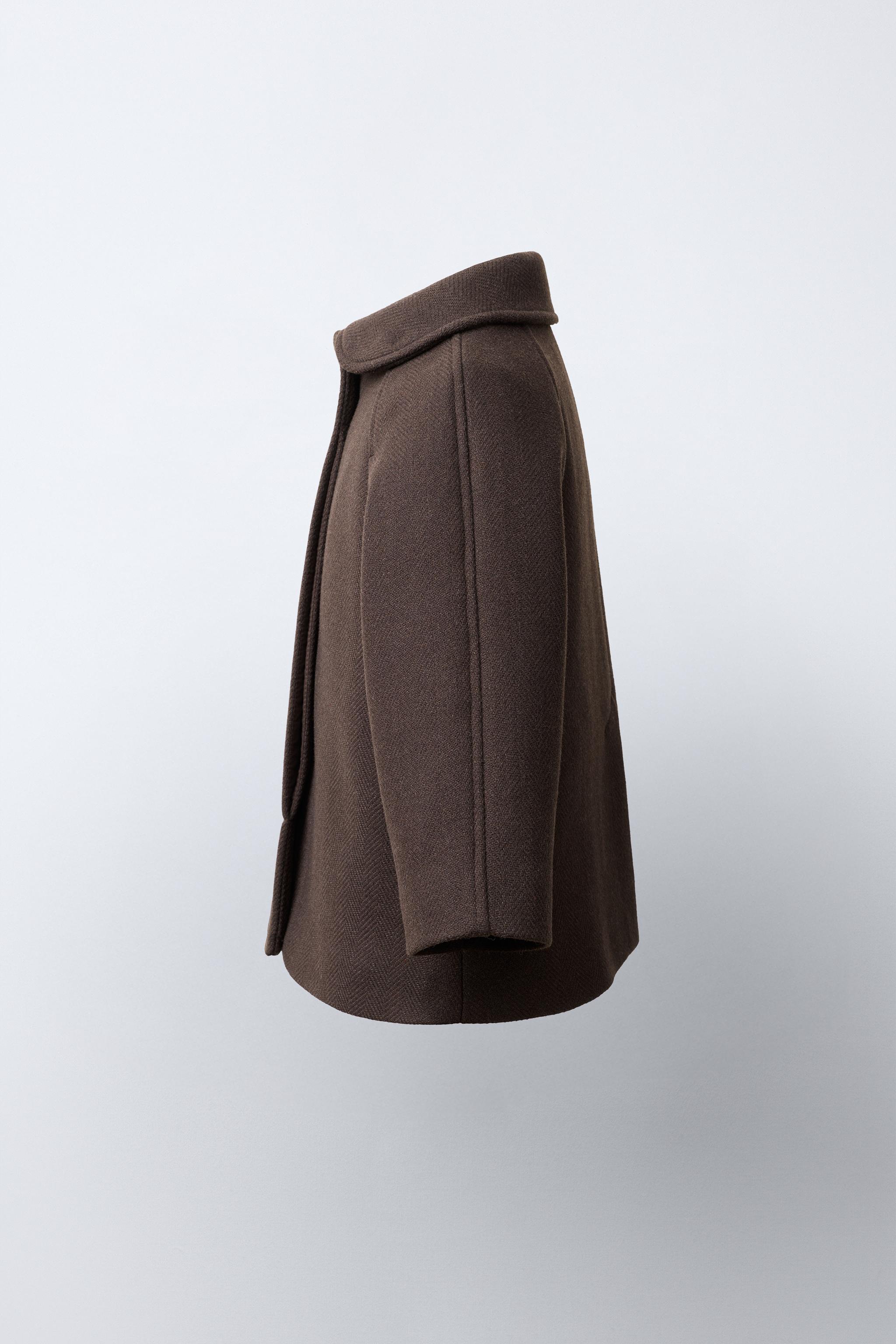 MANTECOウール混コート - チョコレート | ZARA Japan / 日本