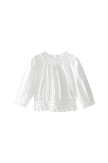BLOUSE WITH LACE INSERTS