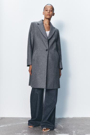 ABRIGO SOFT BOTONES - Gris de Zara - Imagen 0