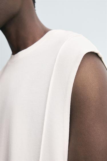 CAMISETA TANK COSTURAS - Blanco de Zara