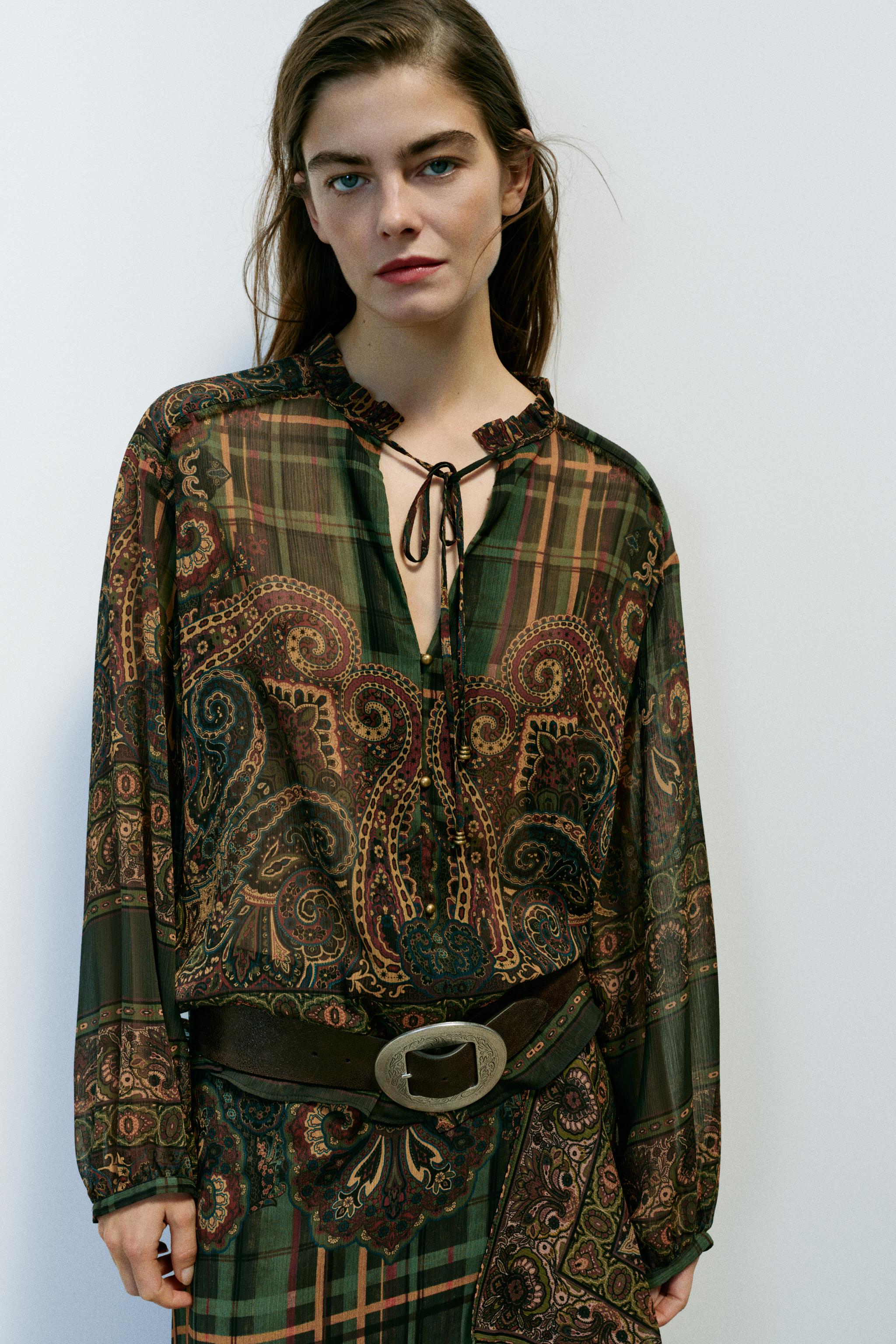 BLOUSE IMPRIMÉE À NŒUD