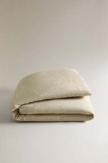 CHILDREN'S STRIPED MUSLIN DUVET COVER - Green by Zara