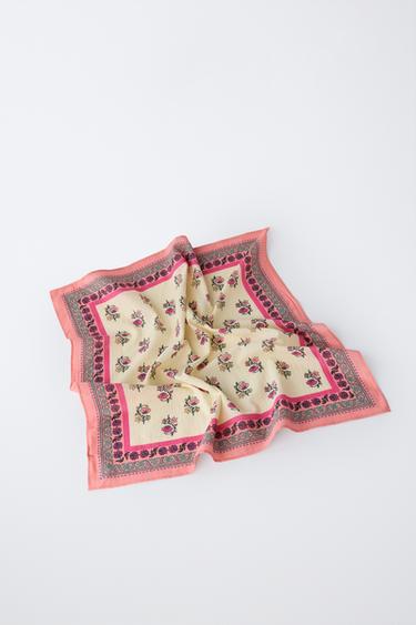 FLORAL PRINT BANDANA - Ecru by Zara