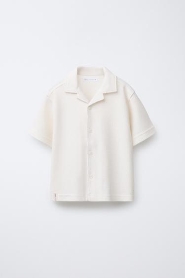 RUSTIC TOWELLING EFFECT BOWLING SHIRT - Ecru by Zara - Image 0