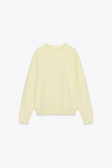 SWEAT RUSTIQUE CÔTELÉ - Jaune citron de Zara