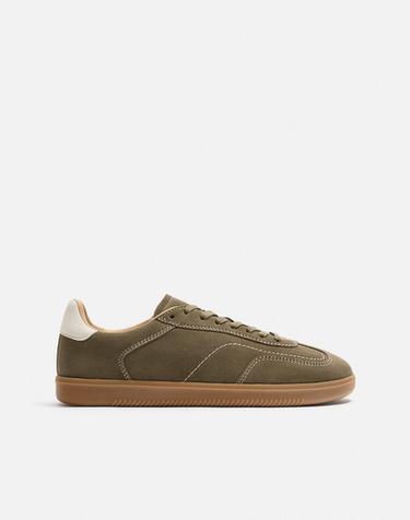 ZAPATILLA PIEL SUELA CONTRASTE - Marrón de Zara