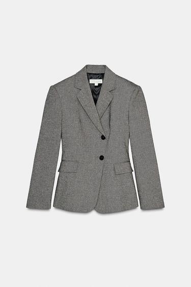 FLECKED DOUBLE-BREASTED BLAZER - Sand / Black by Zara