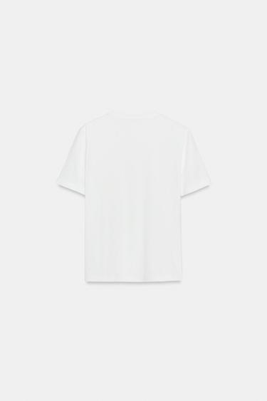 T-SHIRT PASSEMENTERIE MÉTALLIQUE - Blanc de Zara - Image 4