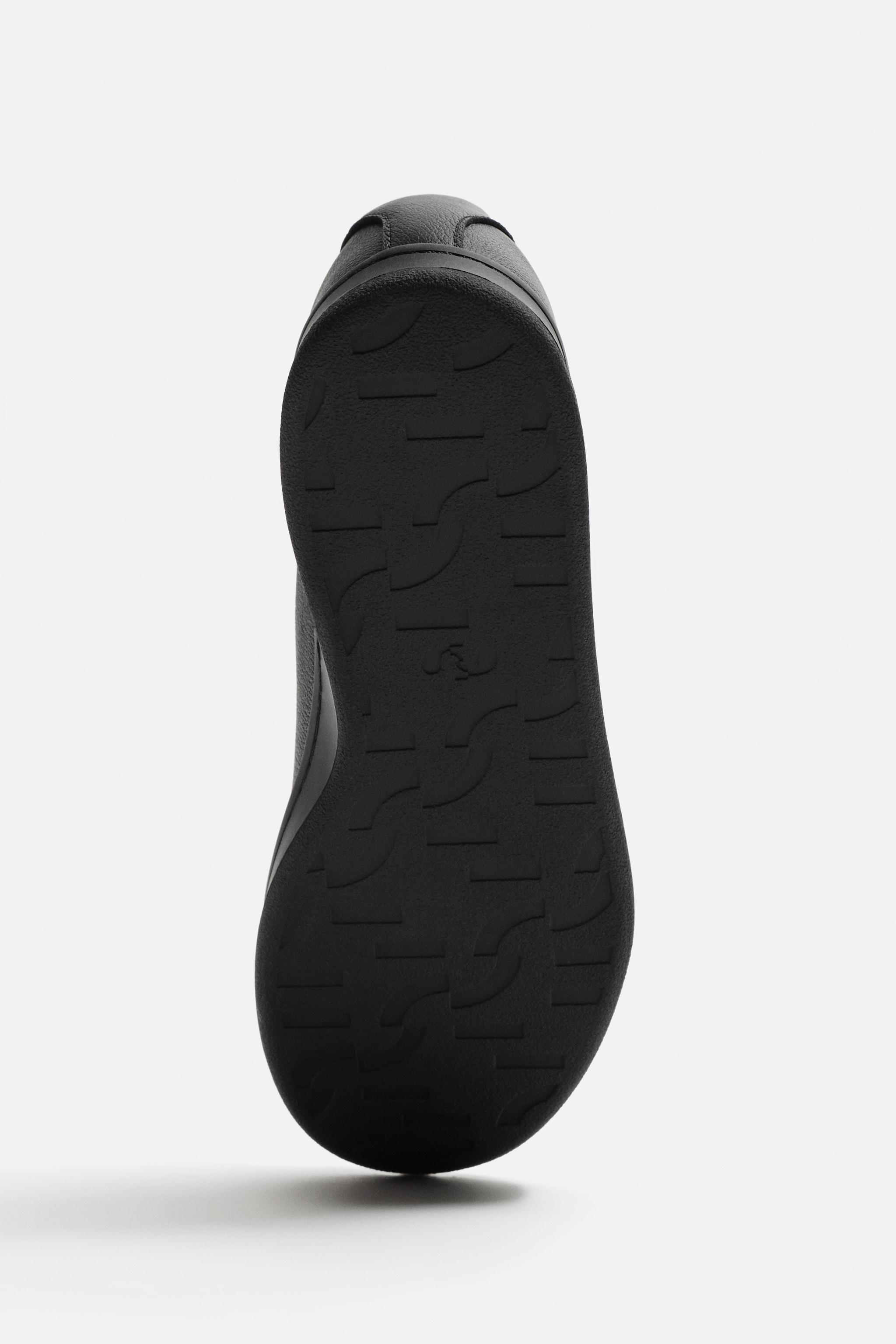 LEATHER SNEAKERS - Black | ZARA United States