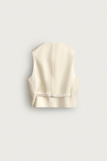 WOOL-BLEND VEST — Oyster-white 2