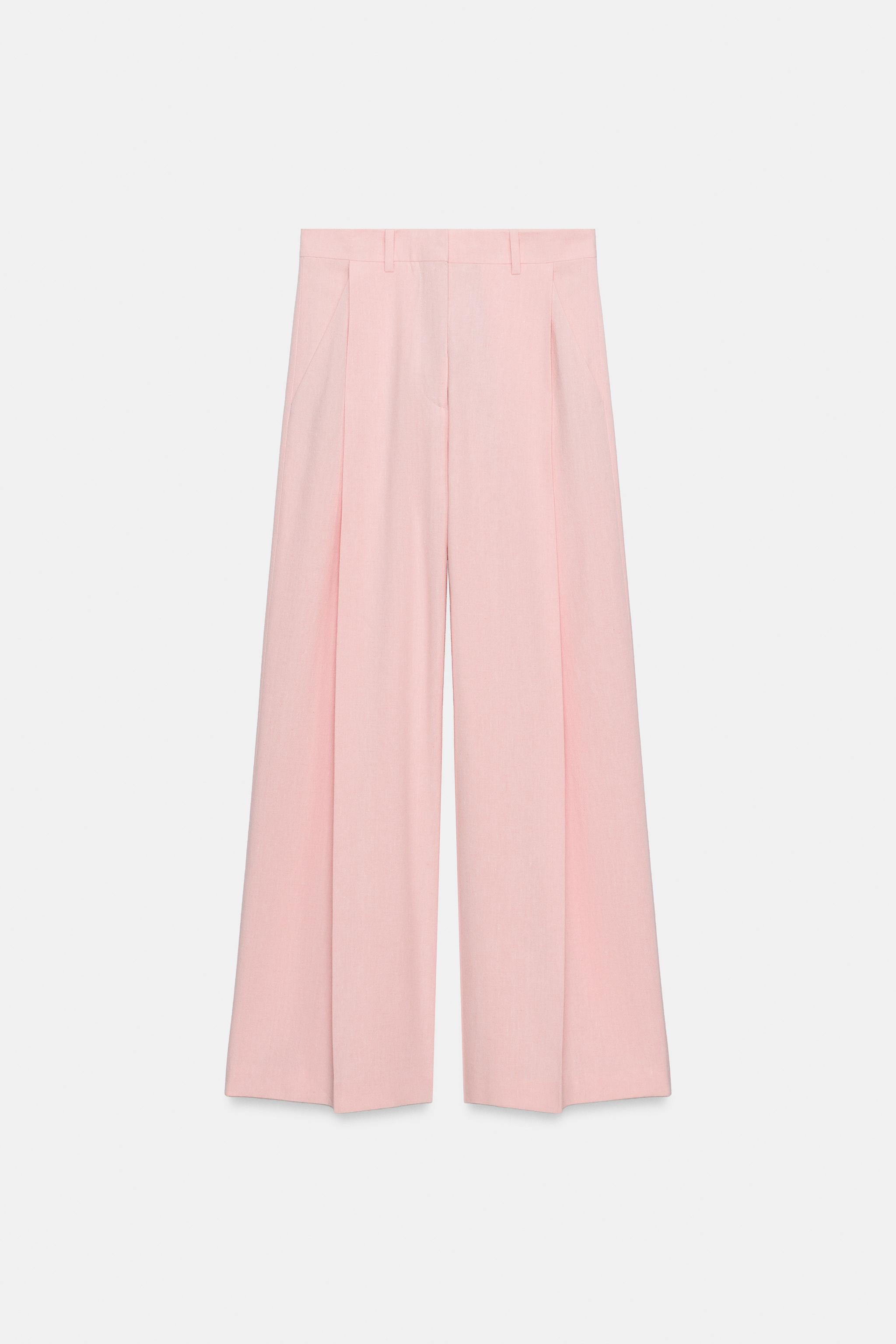 ZW COLLECTION PLEATED PANTS - Pink | ZARA United States