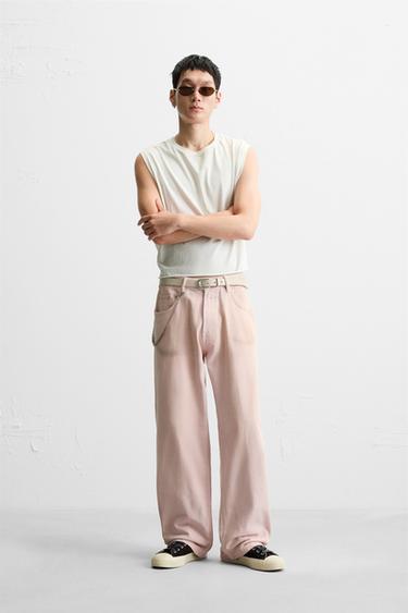 ΤΖΙΝ BAGGY FIT ΜΕ VINTAGE ΟΨΗ - Ροζ του Zara - Εικόνα 0