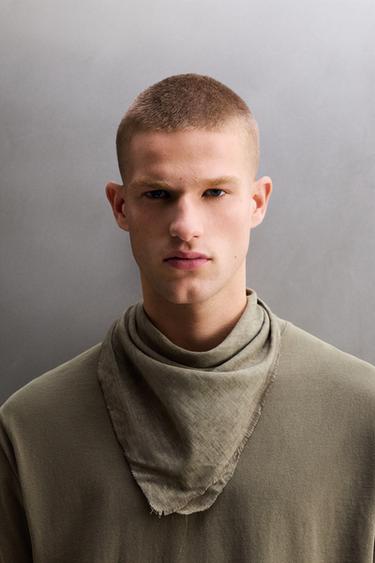 Zara LIGHTWEIGHT COTTON BANDANA - Taupe gray - Image 0