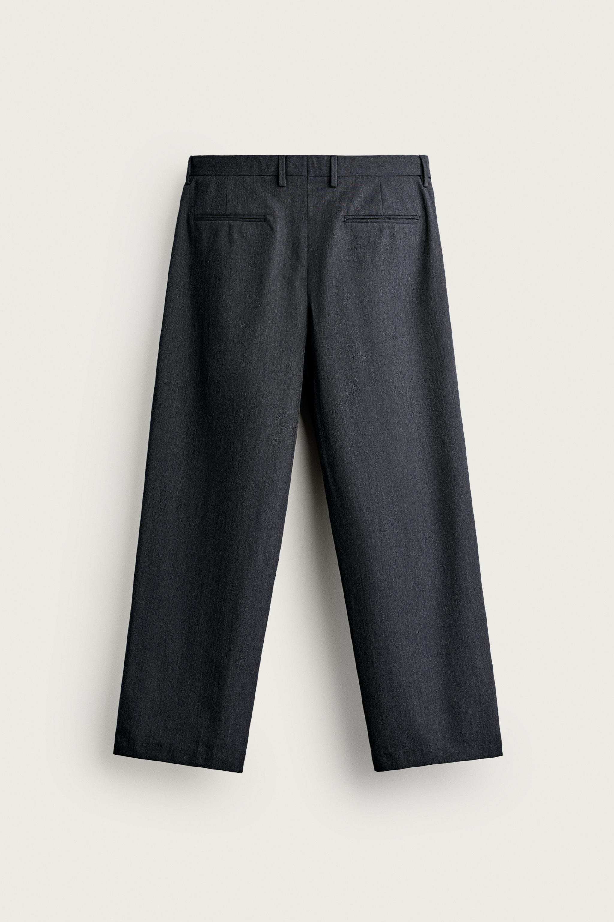 REGULAR FIT PLEATED SUIT PANTS