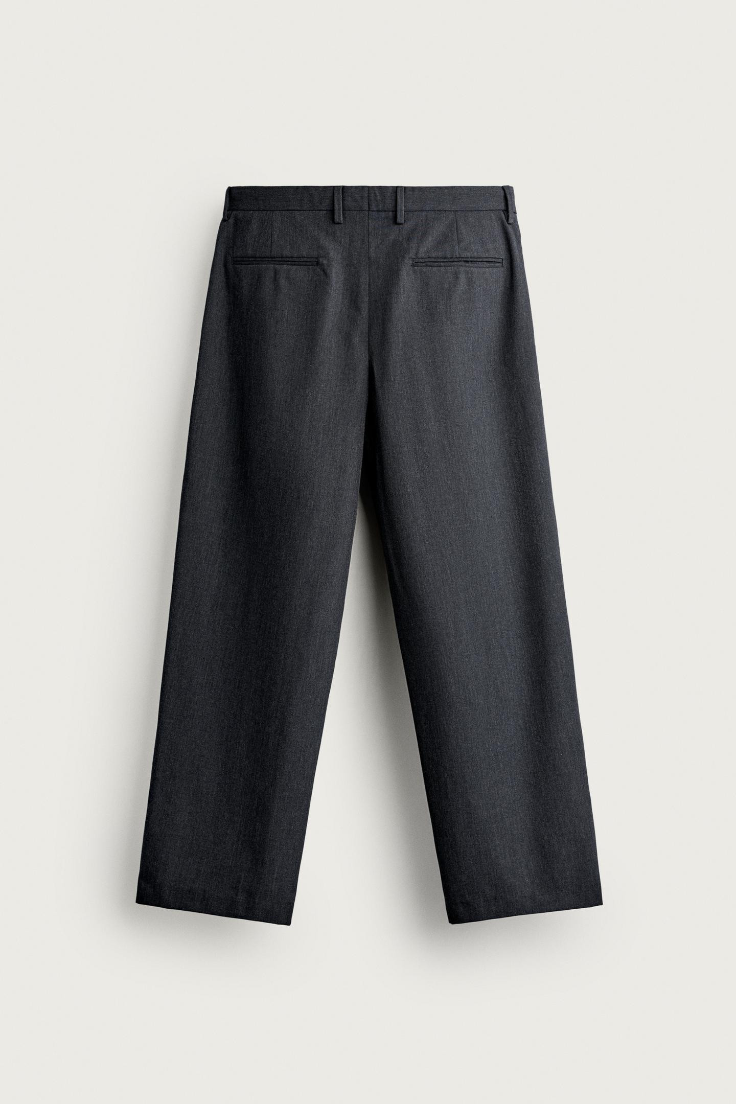 Мужские брюки Zara Regular Fit Pleated Suit, цвет: Голубоватый — фото 6