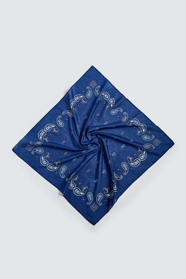 BANDANA ESTAMPADO PAISLEY - Azul de Zara