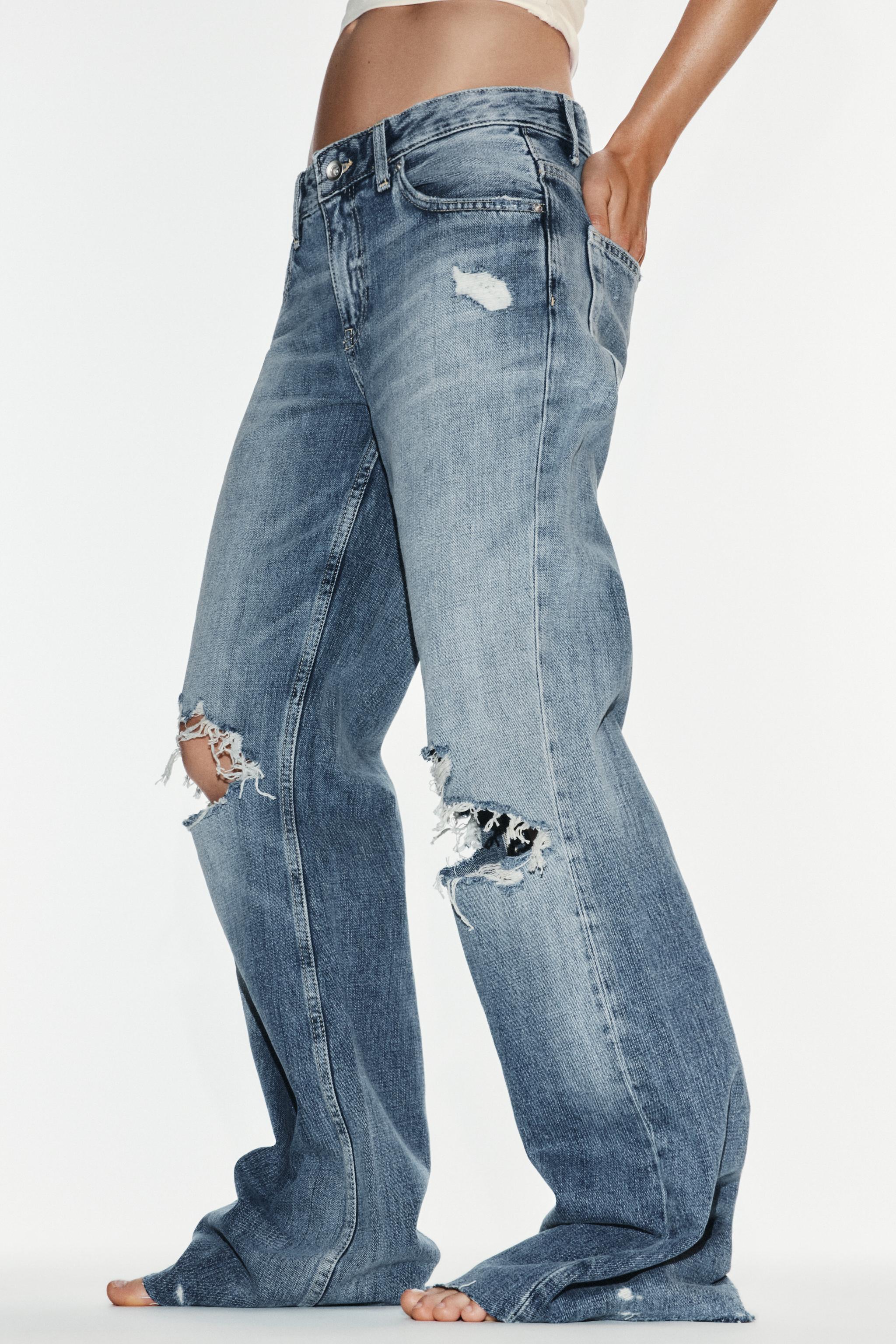 TRF MID-RISE DISTRESSED FLARE JEANS
