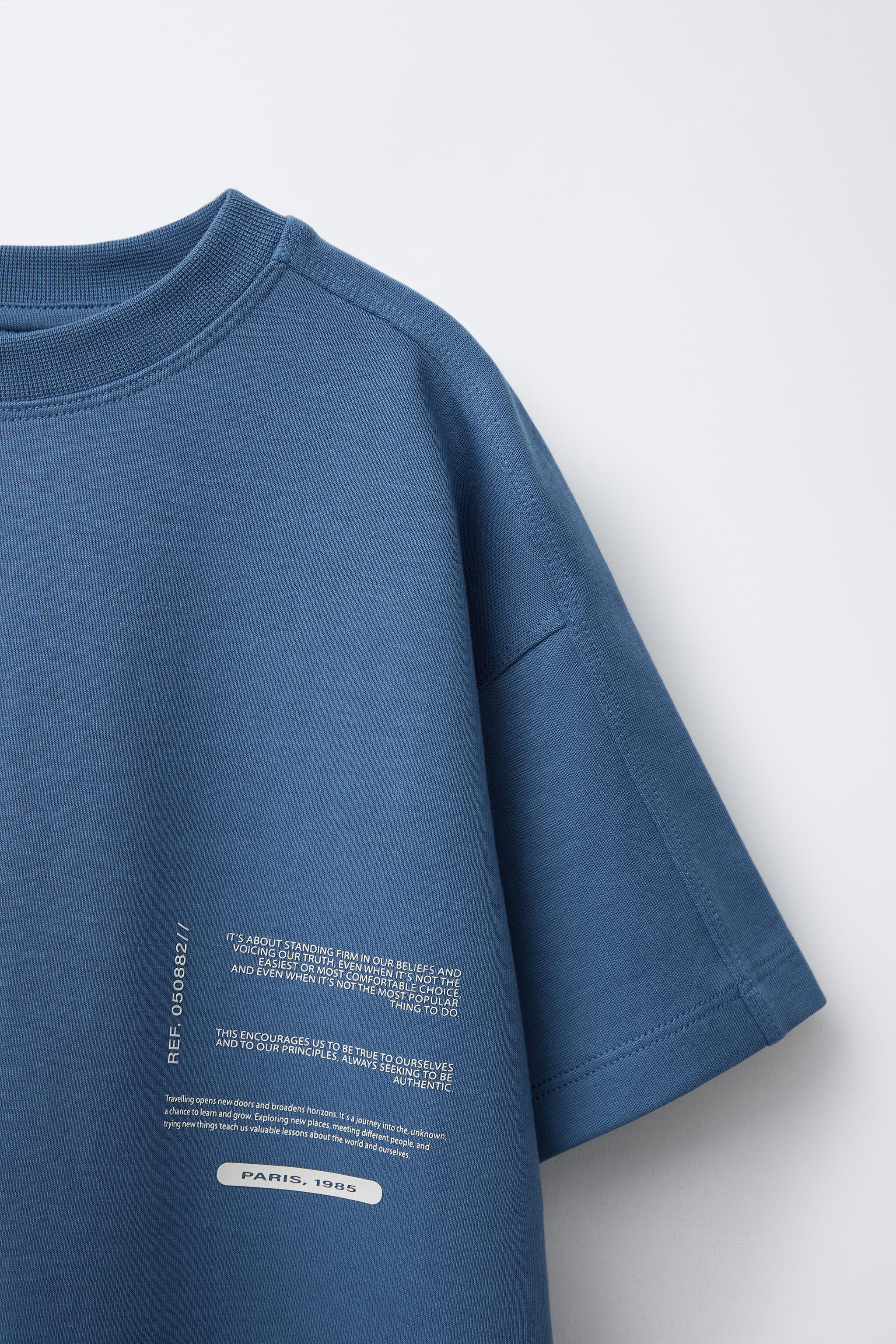 TEXT T-SHIRT AND SHORTS MATCHING SET - Electric blue | ZARA