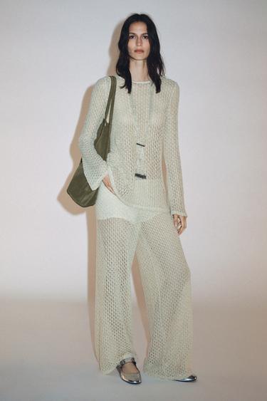 BEADED COMBINED TIE NECKLACE - Silver by Zara