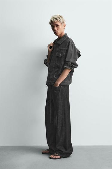VESTE EN DENIM OVERSIZE - Gris de Zara - Image 3